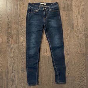 Levi's 710 Super Skinny jeans, medium/dark blue wash, size 27